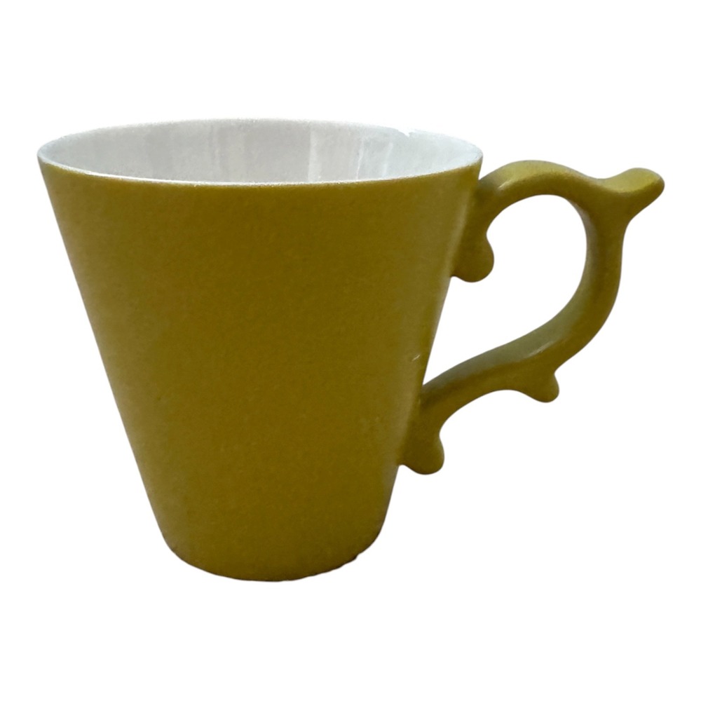 TAZO Tea Mug Chartreuse Greenish Yellow CeramicBranch Handle 2012 Starbucks 12oz